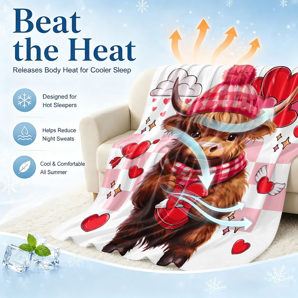 Highland Home Textiles - Highland Cow Cooling Blanket for Hot
