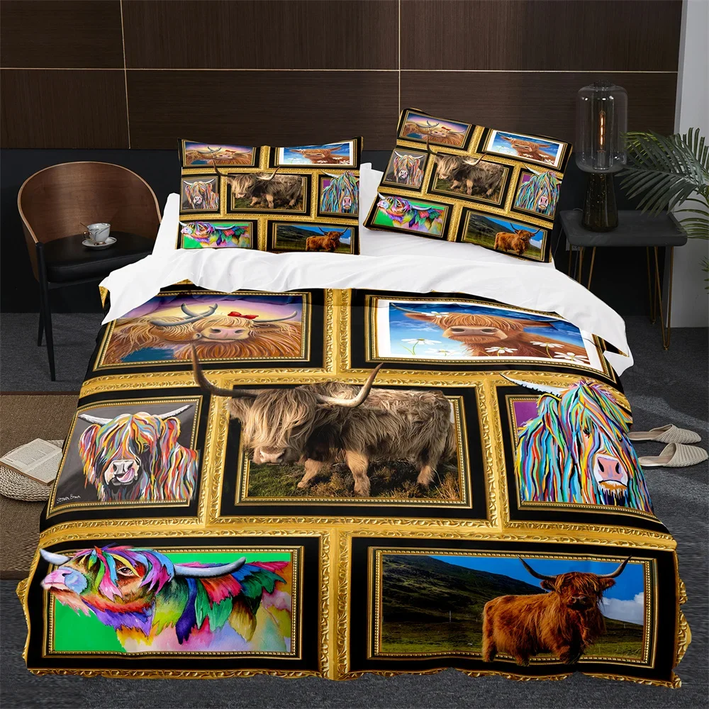 Highland Cow Cattle Farmhouse  - Highland Home Textiles ulasan dan harga