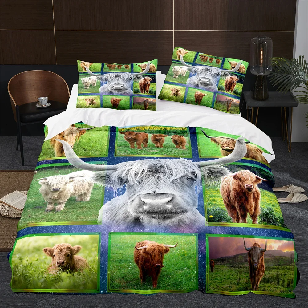 Highland Cow Cattle Farmhouse  - Highland Home Textiles ulasan dan harga