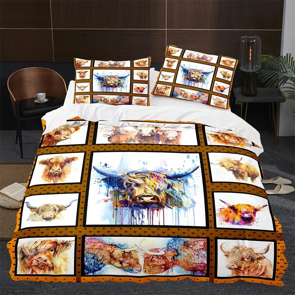 Highland Cow Cattle Farmhouse  - Highland Home Textiles ulasan dan harga