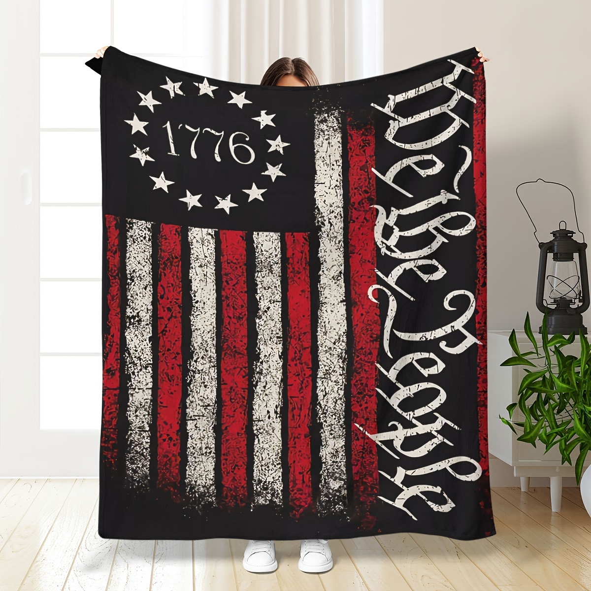 Vintage 1776 We The People Pri - Throw Blanket Chunky Knit ulasan dan harga