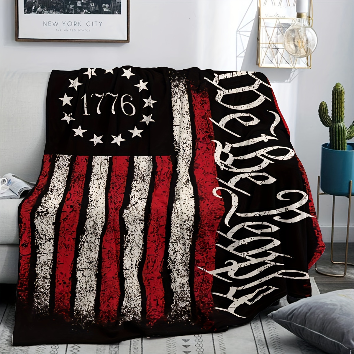Vintage 1776 We The People Pri - Throw Blanket Chunky Knit ulasan dan harga