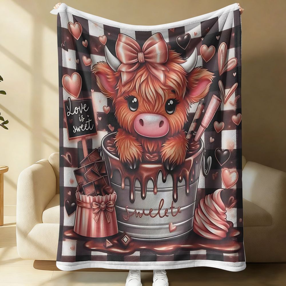 Cute Highland Cattle Printed F - Highland Home Textiles ulasan dan harga