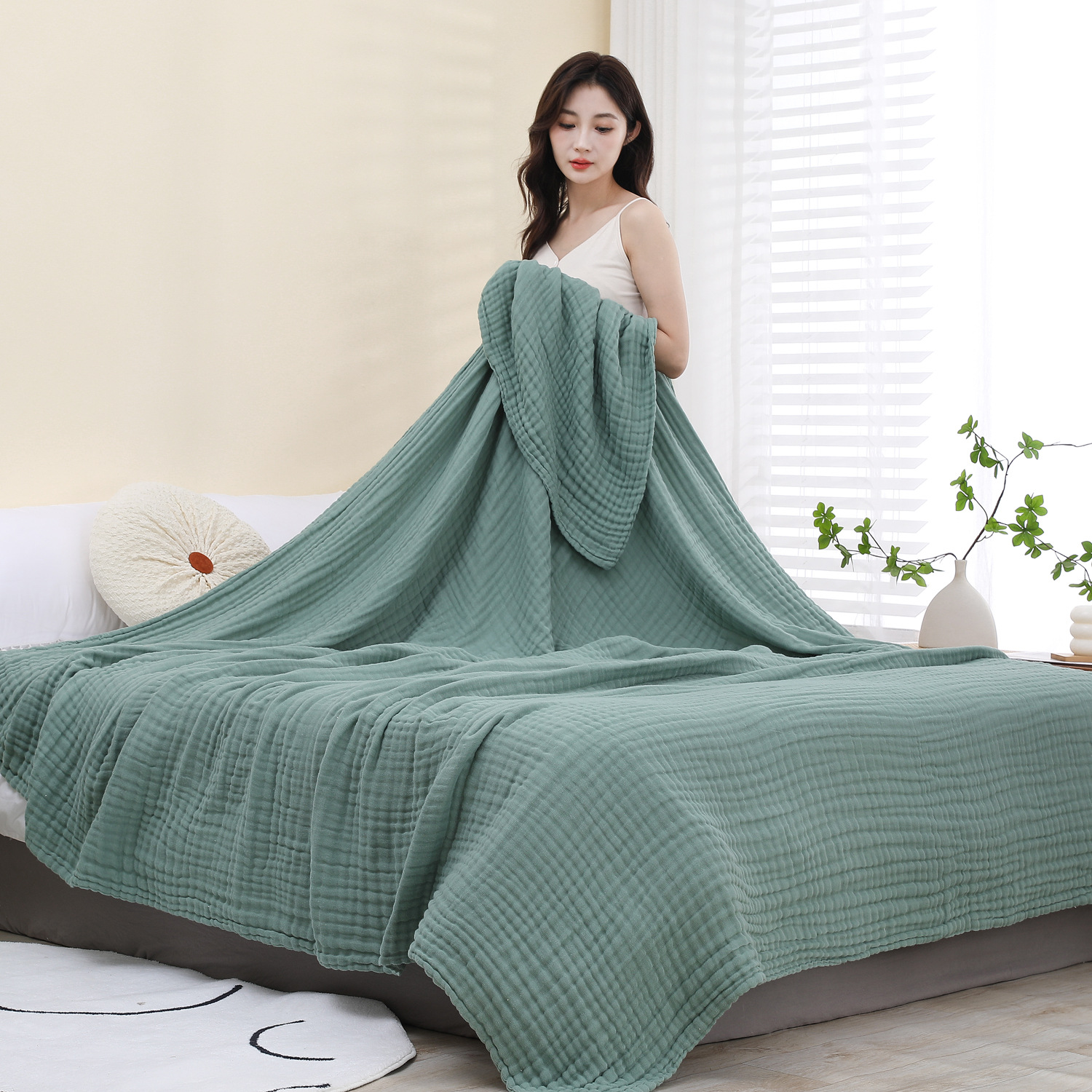 100% Cotton Muslin Blanket For - Quilt Cotton Summer ulasan dan harga