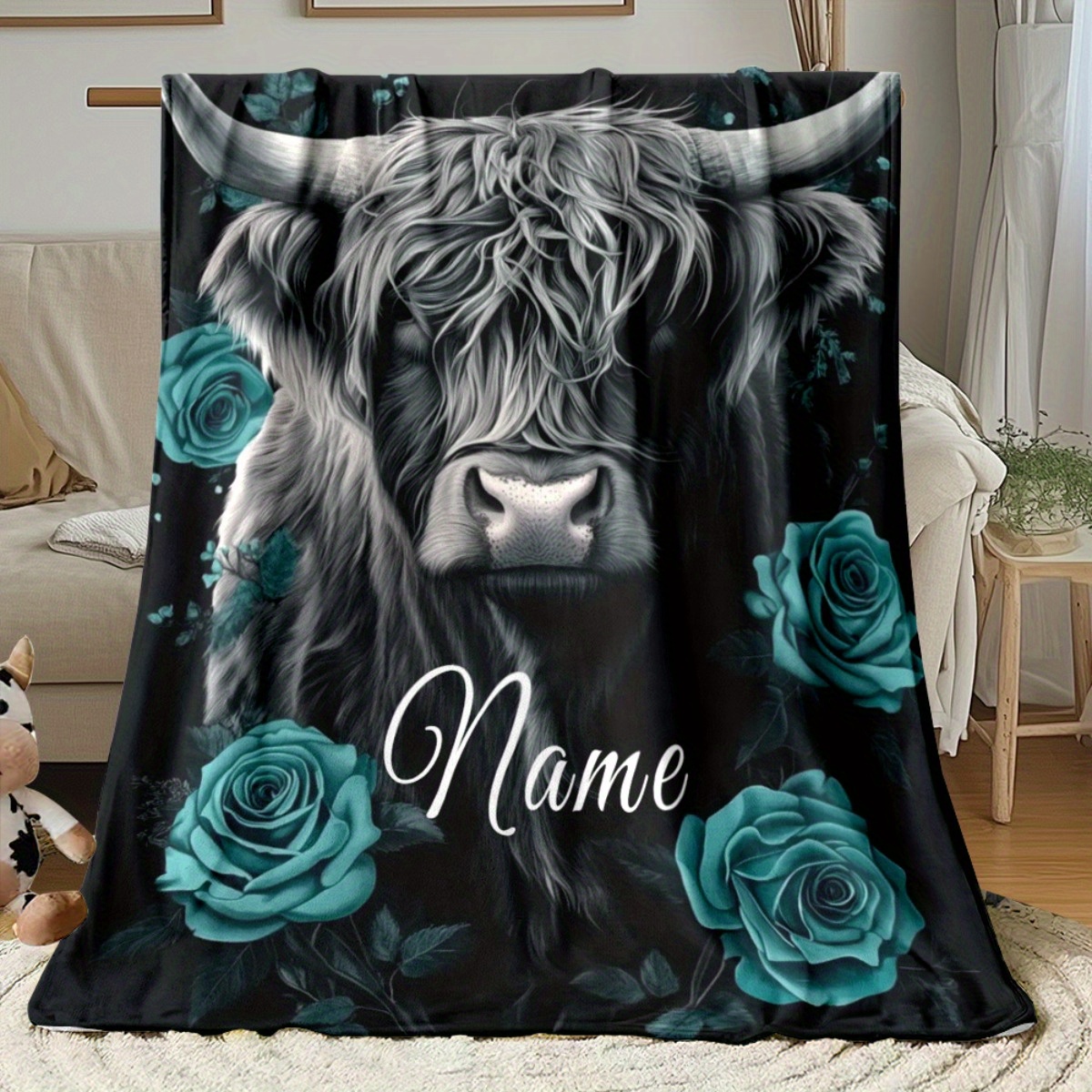Personalized Highland Cow Blan - Highland Home Textiles ulasan dan harga