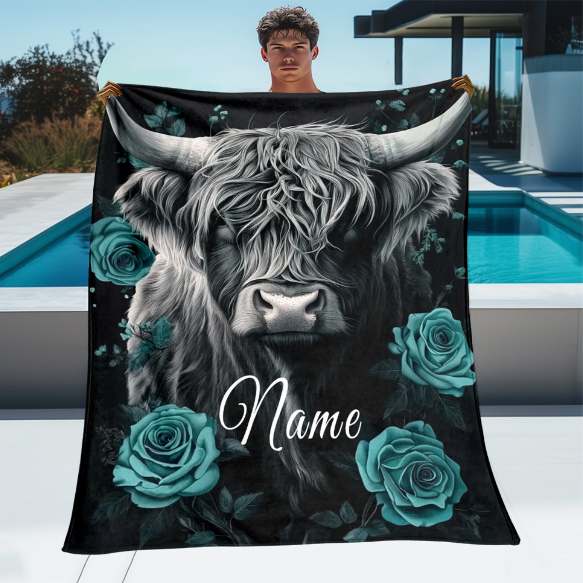 Personalized Highland Cow Blan - Highland Home Textiles ulasan dan harga