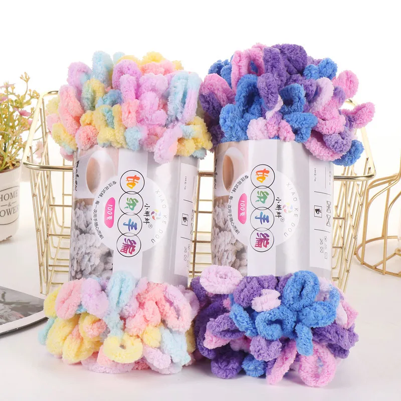 5pcs100g/Roll Puffy Finger Loo - Throw Blanket Chunky Knit ulasan dan harga