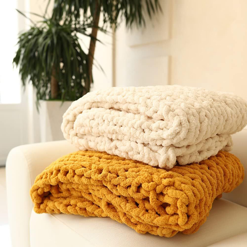 Hand Chunky Knitted Blanket Th - Throw Blanket Chunky Knit ulasan dan harga