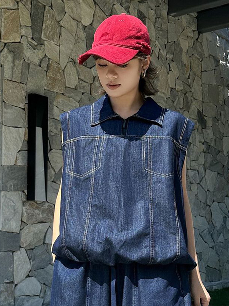 YERMORA Blue Topstitching Big  - Quilt Cotton Summer ulasan dan harga