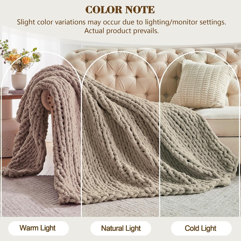 Handmade Chunky Knit Throw Bla - Throw Blanket Chunky Knit ulasan dan harga