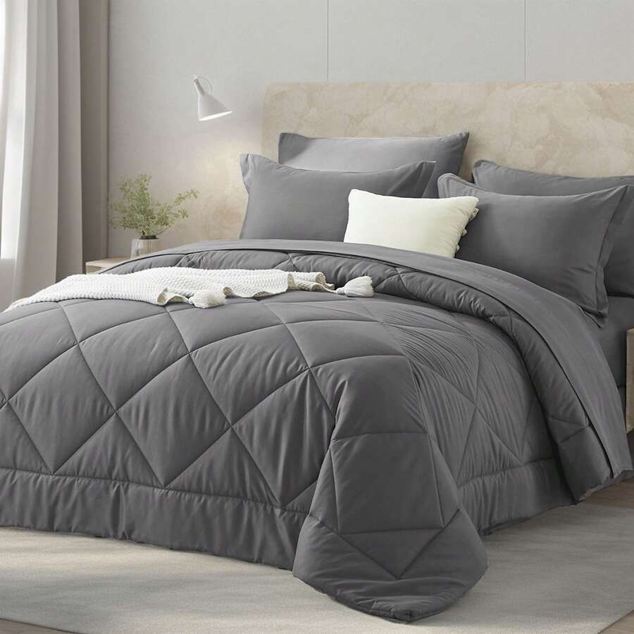 5/7 Piece Solid Color Bed Comf - Quilt Cotton Summer ulasan dan harga
