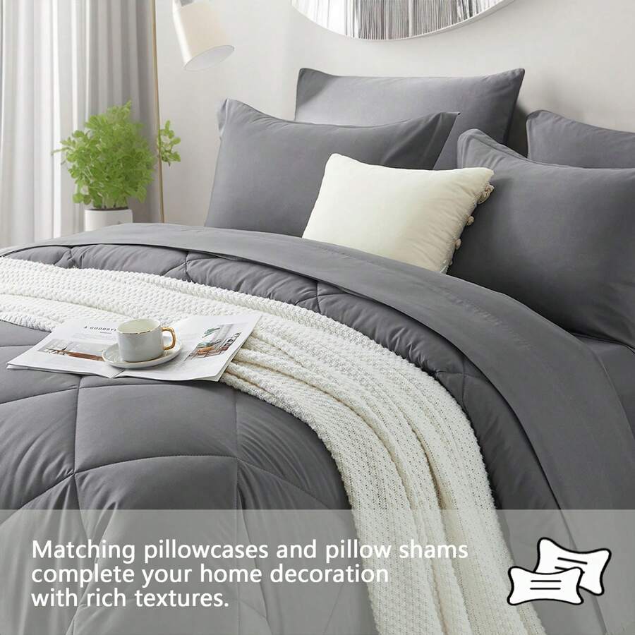 5/7 Piece Solid Color Bed Comf - Quilt Cotton Summer ulasan dan harga