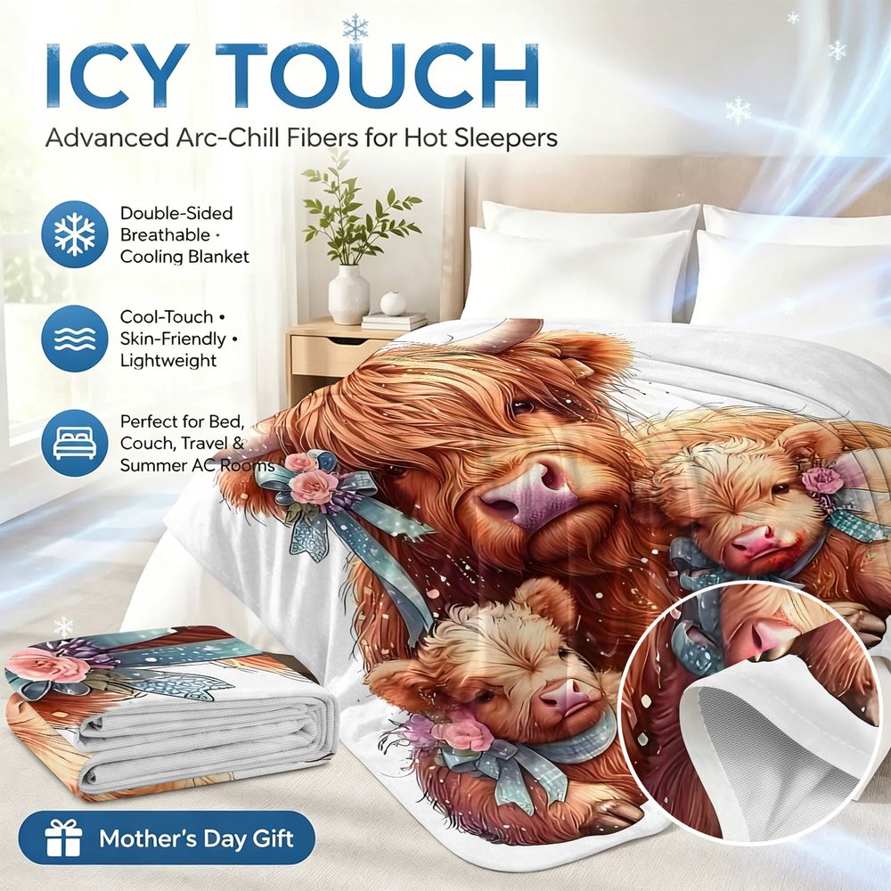 Highland Cow Cooling Blanket f - Highland Home Textiles ulasan dan harga