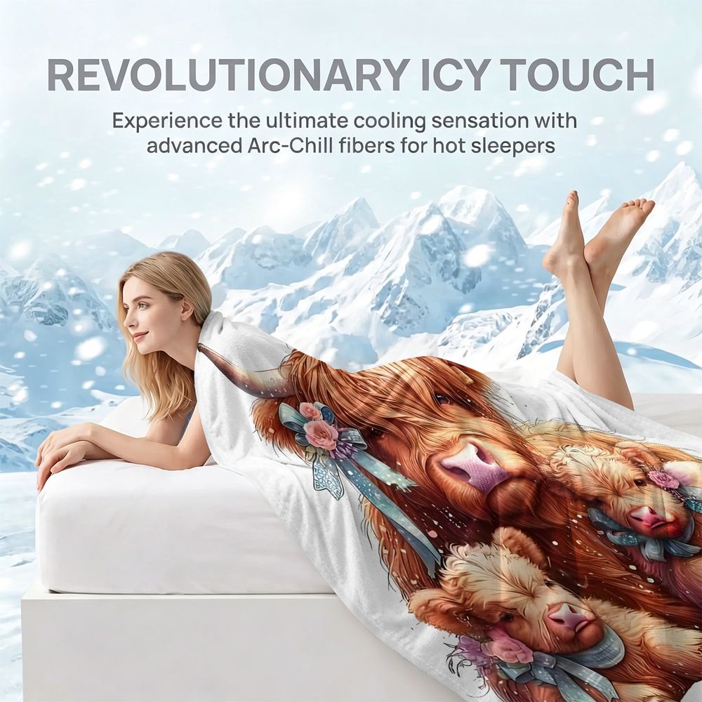 Highland Cow Cooling Blanket f - Highland Home Textiles ulasan dan harga