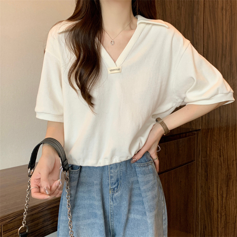 POLO Collar Drawstring Cotton  - Quilt Cotton Summer ulasan dan harga