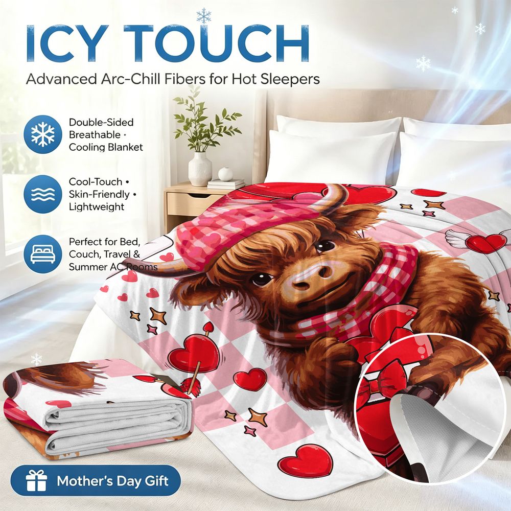 Highland Cow Cooling Blanket f - Highland Home Textiles ulasan dan harga
